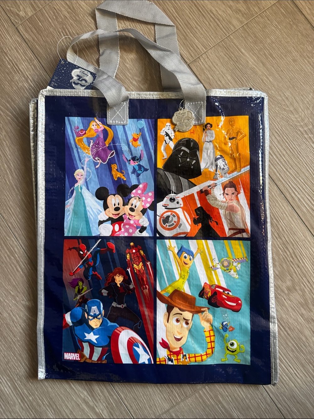 Disney Store 30th Anniversary Reusable Tote Bag NWT Zipper Darth Woody Marvel